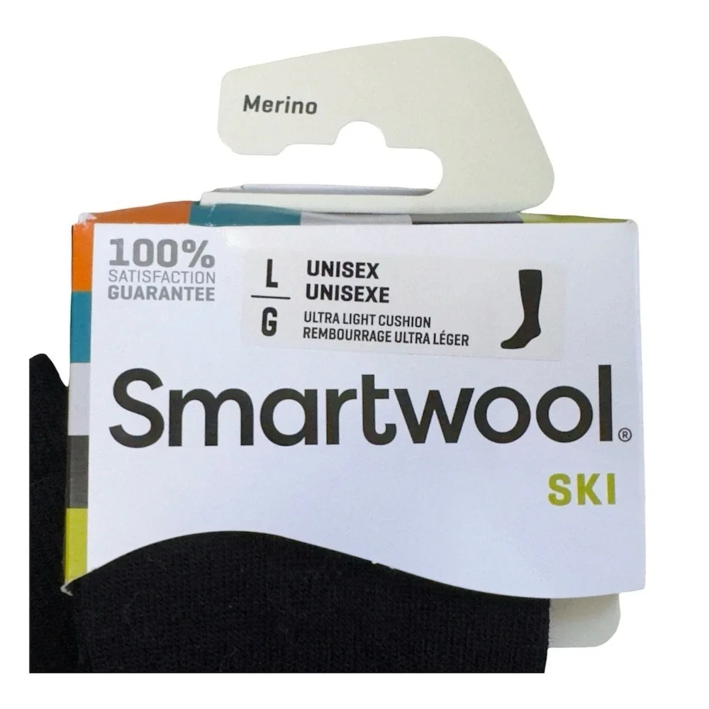 NWT Smartwool Ski Ultra Light Cushion Socks Merino Wool Unisex Size Large Black